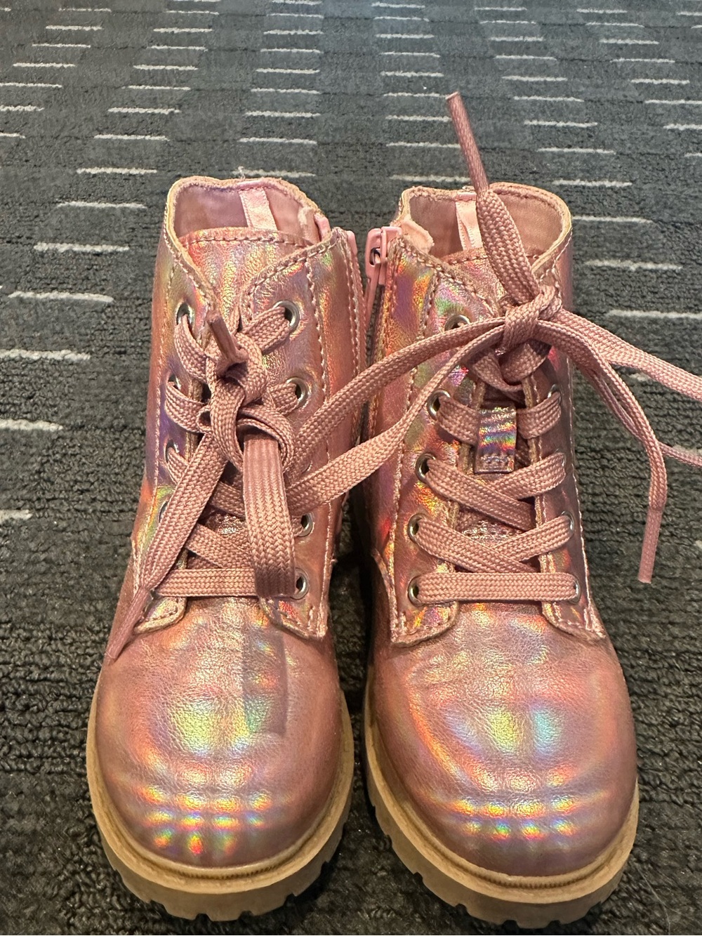 Carter's Iridescent Lace-Up Girls Boots